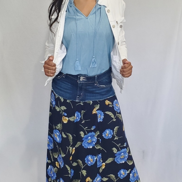 DenimDuOver Floral Maxi Skirt Size L - Picture 4 of 5